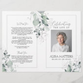 Zilver verlaat begrafenisprogramma om het leven te flyer (Voorkant)