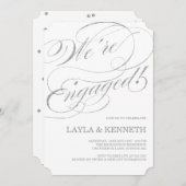 Zilver Verloving | Uitnodiging van de indienende p (Voorkant / Achterkant)