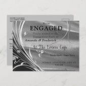 Zilver Verloving voor verzadiging en mousserend Uitnodiging Briefkaart (Voorkant / Achterkant)