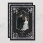 Zilver Victoriaans Trouwfoto Dank Bedankkaart (Voorkant / Achterkant)