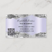 Zilver violet agaat marmer QR-code Visitekaartje (Achterkant)