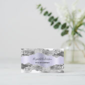Zilver violet agaat marmer QR-code Visitekaartje (Staand voorkant)