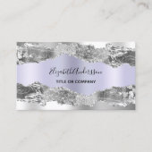 Zilver violet agaat marmer QR-code Visitekaartje (Voorkant)