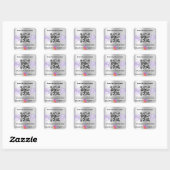 Zilver violet business QR code Instagram Vierkante Sticker (Vel)