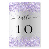 Zilver violet lavendel confetti bruiloft kaart (Voorkant)