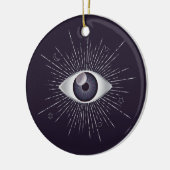 Zilver & Violet Mystic Evil Eye Nazar Mati Keramisch Ornament (Links)