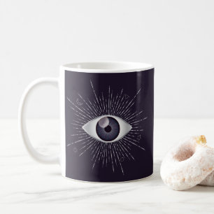 Zilver & Violet Mystic Evil Eye Nazar Mati Koffiemok