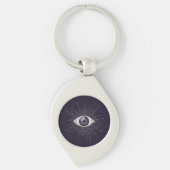 Zilver & Violet Mystic Evil Eye Nazar Mati Sleutelhanger (Voorkant)