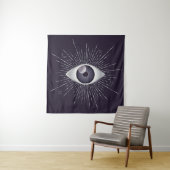 Zilver & Violet Mystic Evil Eye Nazar Mati Wandkleed (In situ)