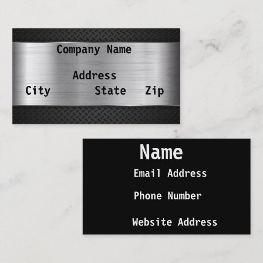 Zilver Visitekaartje (Voorkant / Achterkant)