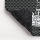 Zilver Vist Boat op koolstofvezel Muismat (Hoek)