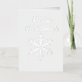 Zilver Vrolijk Kerstfeest met Sneeuwvlok Folie Feestdagenkaart
