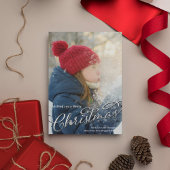 Zilver Vrolijk Kerstscript Foto Feestdagenkaart