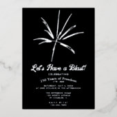 Zilver Vuurwerk Sestercentennial 4th of July Folie Uitnodiging (Voorkant)