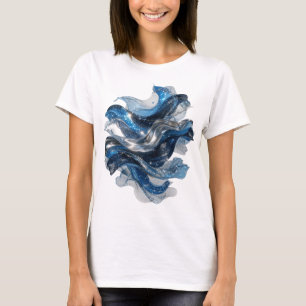 Zilver WATER WAVE Grafische T-shirt met Oog voor D