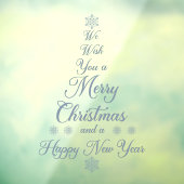 Zilver we wensen u een prettige kerstklaring raamsticker (Vel 3)