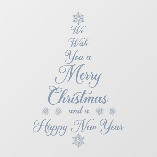 Zilver we wensen u een prettige kerstklaring raamsticker (Vel)
