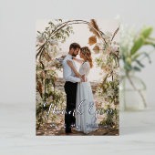 Zilver Weddenschap Fotoflat Hartelijk dank Folie Uitnodiging (Staand Voorkant)