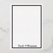 Zilver Weddenschap Fotoflat Hartelijk dank Folie Uitnodiging (Achterkant)