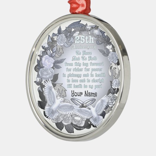 Zilver Wedding Jubileum Ornament (Links)