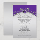  zilver wervelt Paarse edelstenen diamanten Kaart (Voorkant / Achterkant)