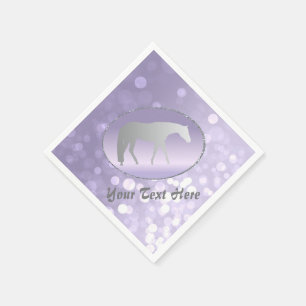 Zilver Western Pleasure Horse op Paarse Brokeh Servet