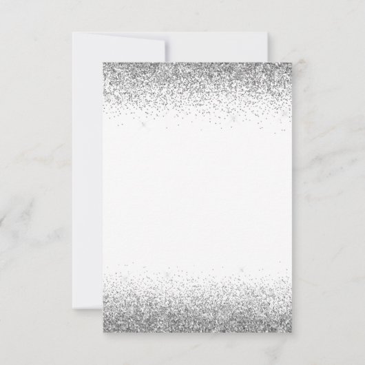 Zilver White Elke dag van de Ouderdag Glitter Mode Kaart (Achterkant)