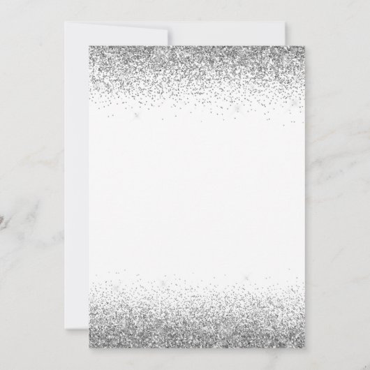 Zilver White Elke dag van de Ouderdag Glitter Mode Kaart (Achterkant)