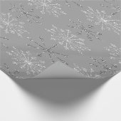 Zilver White Glitter Snowflakes Grey Cadeaupapier (Hoek)