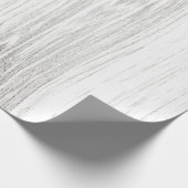 Zilver White Grey Wood Minimale Glam Cadeaupapier (Hoek)