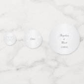 Zilver & White Personalized Weddentafel Confetti (Voorkanten)