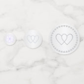 Zilver & White Personalized Weddentafel Confetti (Achterkanten)