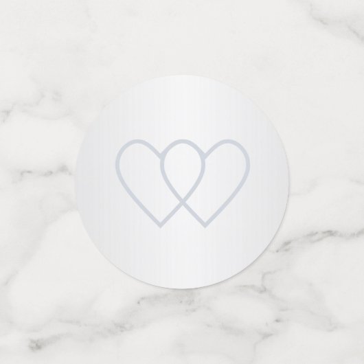 Zilver & White Personalized Weddentafel Confetti (Kleine voorkant)