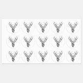 Zilver Whitetail Herten 1n Stijl Print Labels (Vel)