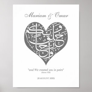 Zilver Wij Schiepen Jullie in Paren Nikkah Poster