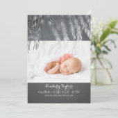 Zilver Willow Tree Newborn Baby Foto geboorte Aankondiging (Staand voorkant)