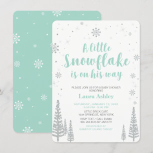 Zilver Winter Wonderland, Jongens Baby Shower, 11, Kaart