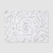 Zilver & Wit Botanisch Elegant Glam Bloemen Tissuepapier (Voorkant)