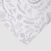 Zilver & Wit Botanisch Elegant Glam Bloemen Tissuepapier (Detail)