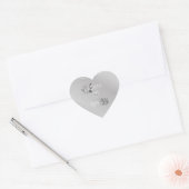  zilver & wit bruiloft hart Stickers (Envelop)
