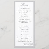 Zilver & Wit De Verfijnde Katholieke Bruiloft Menu (Voorkant)