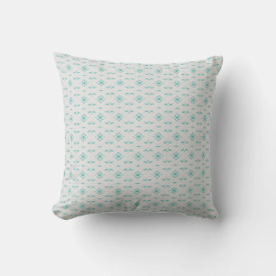 Zilver Wit en Teal Turquoise Kussen