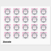 Zilver Wit Fantasie Kader Verjaardagsfeest Sticker (Vel)