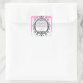 Zilver Wit Fantasie Kader Verjaardagsfeest Sticker (Tas)