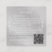 zilver & wit gepersonaliseerde bruiloft informatiekaartje (Voorkant)