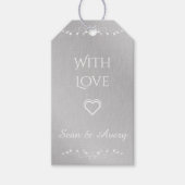  zilver & wit gepersonaliseerde bruiloft Labels Cadeaulabel (Voorkant)
