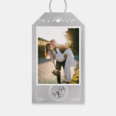  zilver & wit gepersonaliseerde bruiloft Labels Cadeaulabel (Achterkant)