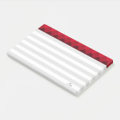 Zilver & Wit Gestreept & Bourgondische Kop Post-it® Notes (Schuin)