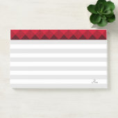 Zilver & Wit Gestreept & Bourgondische Kop Post-it® Notes (Kantoor)
