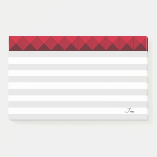 Zilver & Wit Gestreept & Bourgondische Kop Post-it® Notes (Voorkant)